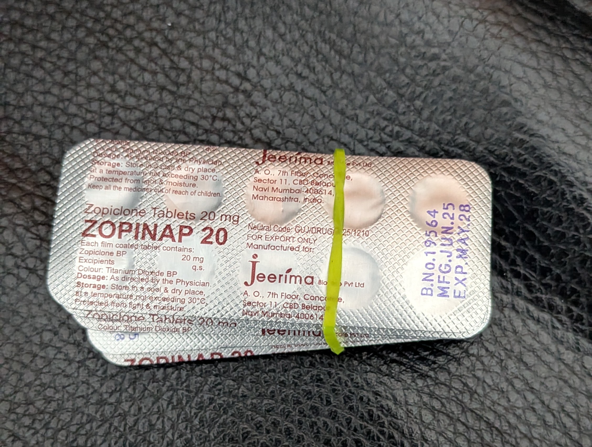Zopiclone 20mg zopinap